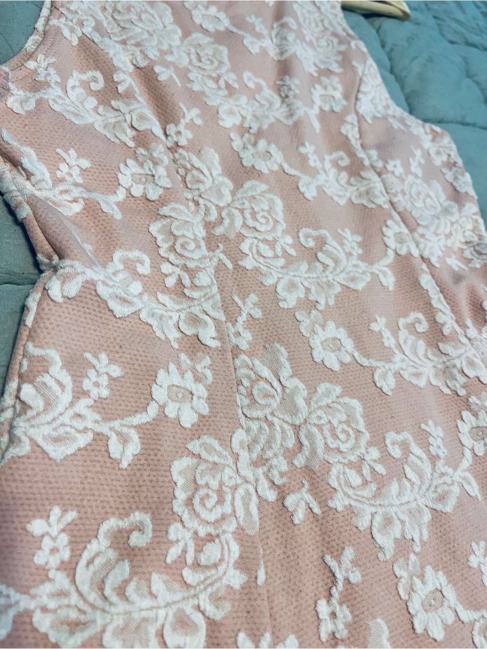 Ultra Flirt Pink & White Floral Fit-and-Flare Midi Dress - Picture 6 of 6